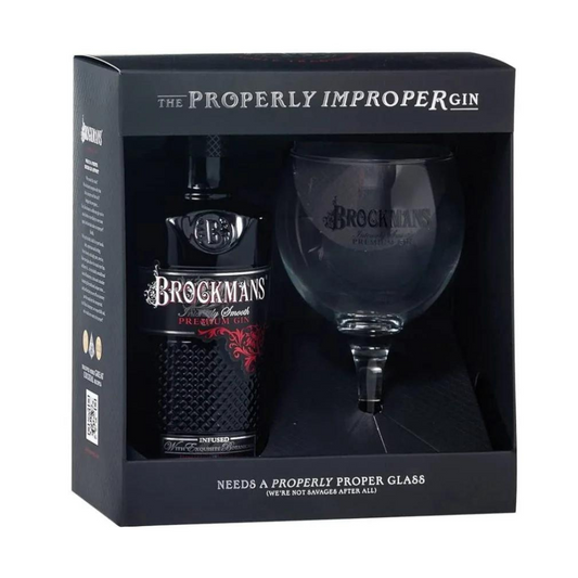 Gin Premium Brockmans cl.70 con Astuccio e Bicchiere